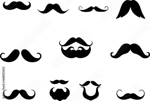 set of mustache avatar icon set , illustration, vector design , minimalistic , 