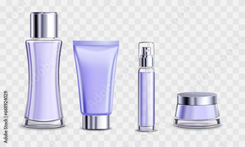 Vector cosmetic elements collection on tranparent