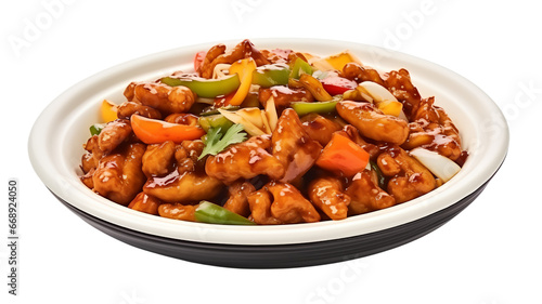Chinese food is a diverse culinary tradition characterized by a rich variety of flavors and techniques, often involving ingredients like rice, noodles, vegetables, and meats, prepared in styles