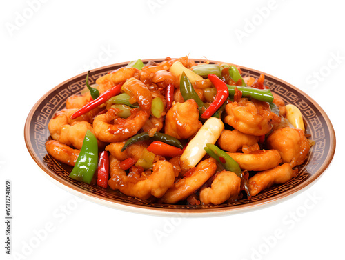 Chinese food is a diverse culinary tradition characterized by a rich variety of flavors and techniques, often involving ingredients like rice, noodles, vegetables, and meats, prepared in styles