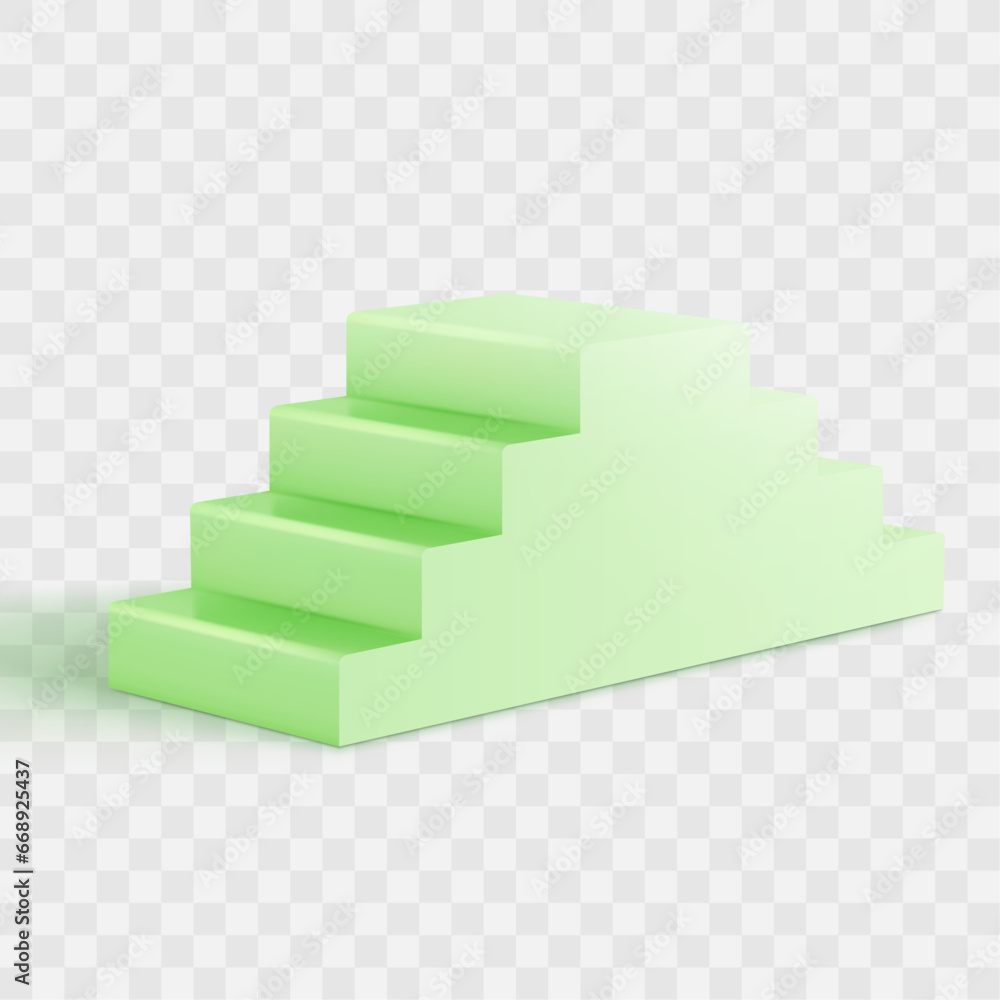 Vector realistic green staircase interior design element Vector realistic green staircase interior design element