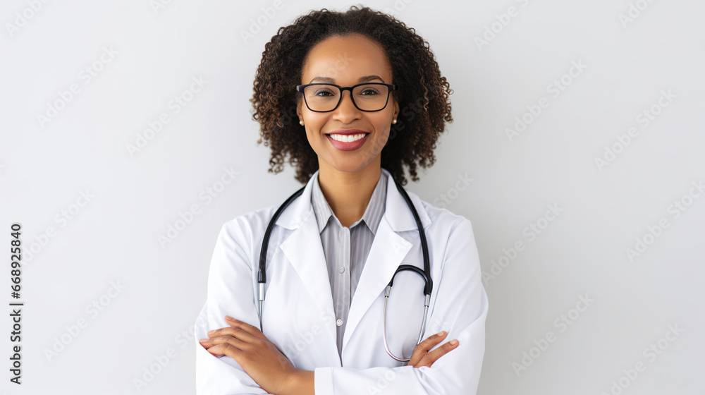 smiling female american doctor smiling female american doctor