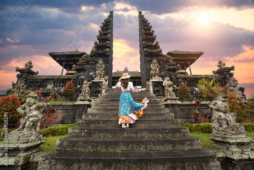 Besakih temple, Old Balinese temple in Bali, Indonesia. photo