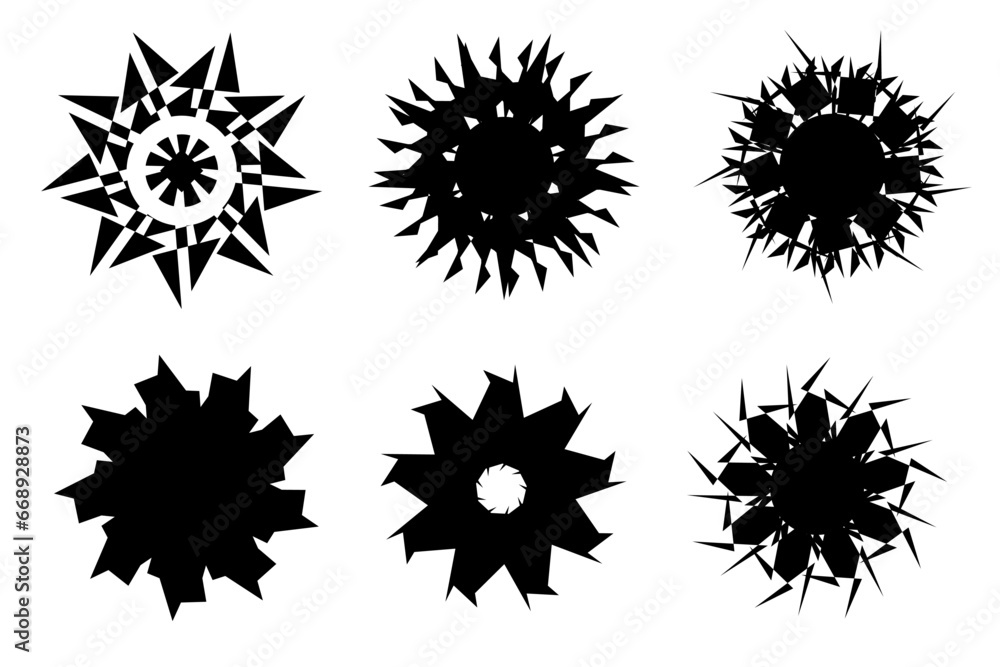 Random floral shape set. Collection of flower shape Random floral shape set. Collection of flower shape