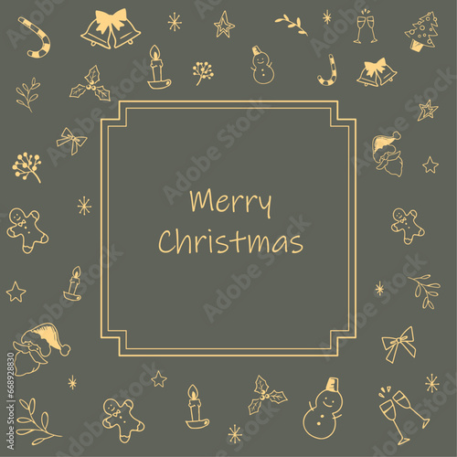 クリスマス柄のグリーティングカード