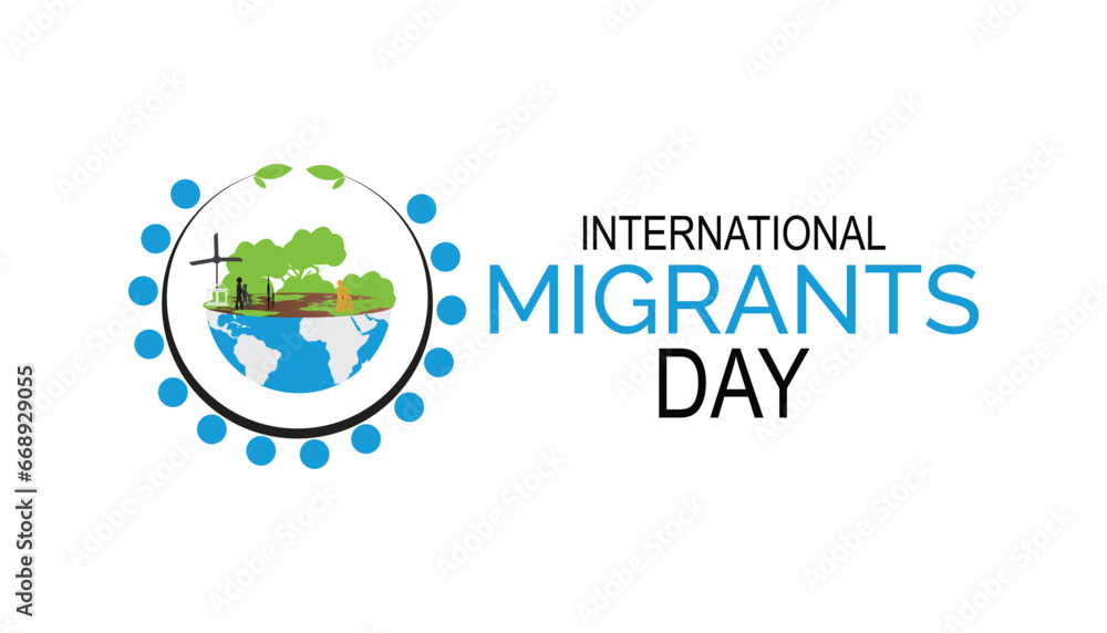 Vector illustration on the theme of International Migrants day observed each year during December.banner, Holiday, poster, card and background design. Vector illustration on the theme of International Migrants day observed each year during December.banner, Holiday, poster, card and background design.