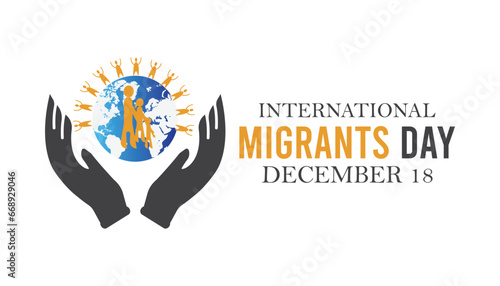 Vector illustration on the theme of International Migrants day observed each year during December.banner, Holiday, poster, card and background design.