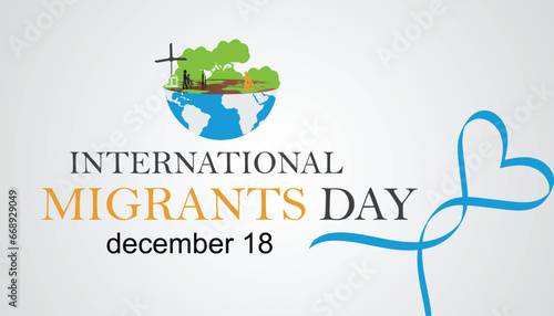 Vector illustration on the theme of International Migrants day observed each year during December.banner, Holiday, poster, card and background design.
