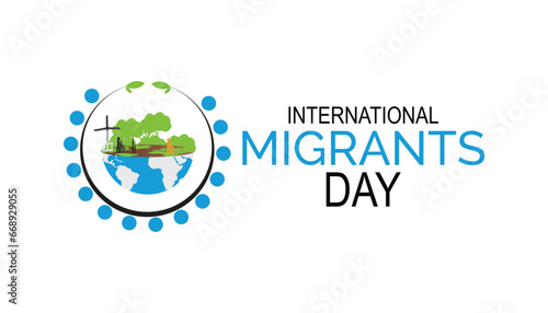 Vector illustration on the theme of International Migrants day observed each year during December.banner, Holiday, poster, card and background design.