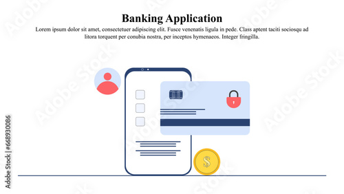 Illustration concept of mobile banking application.