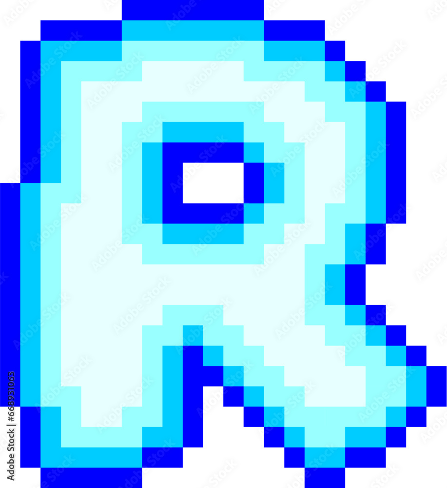 Fototapeta premium Pixelated Alphabet Letter R