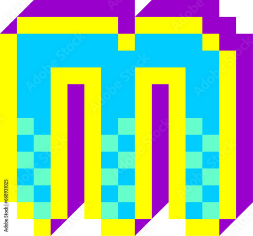 Pixel Font Letter M