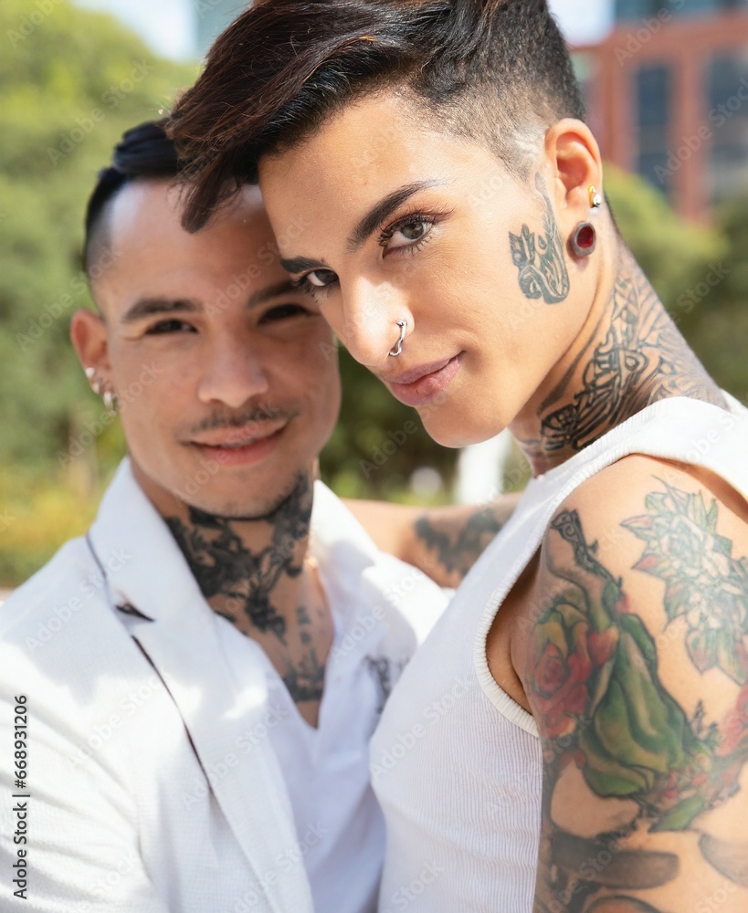 Fototapeta premium Tattooed Gay Couple