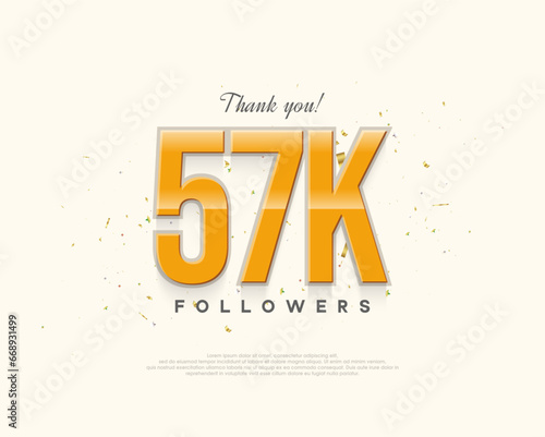 Simple design thank you 57k followers, with a light shiny design.