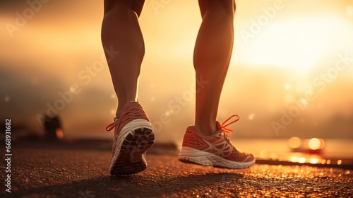 runner running on seaside beach on sunset, fitness runner during outdoor workout. Jogging at outdoors. running for exercise. fitness, silhouette, sunrise, exercise, fitness, health, generate by AI.