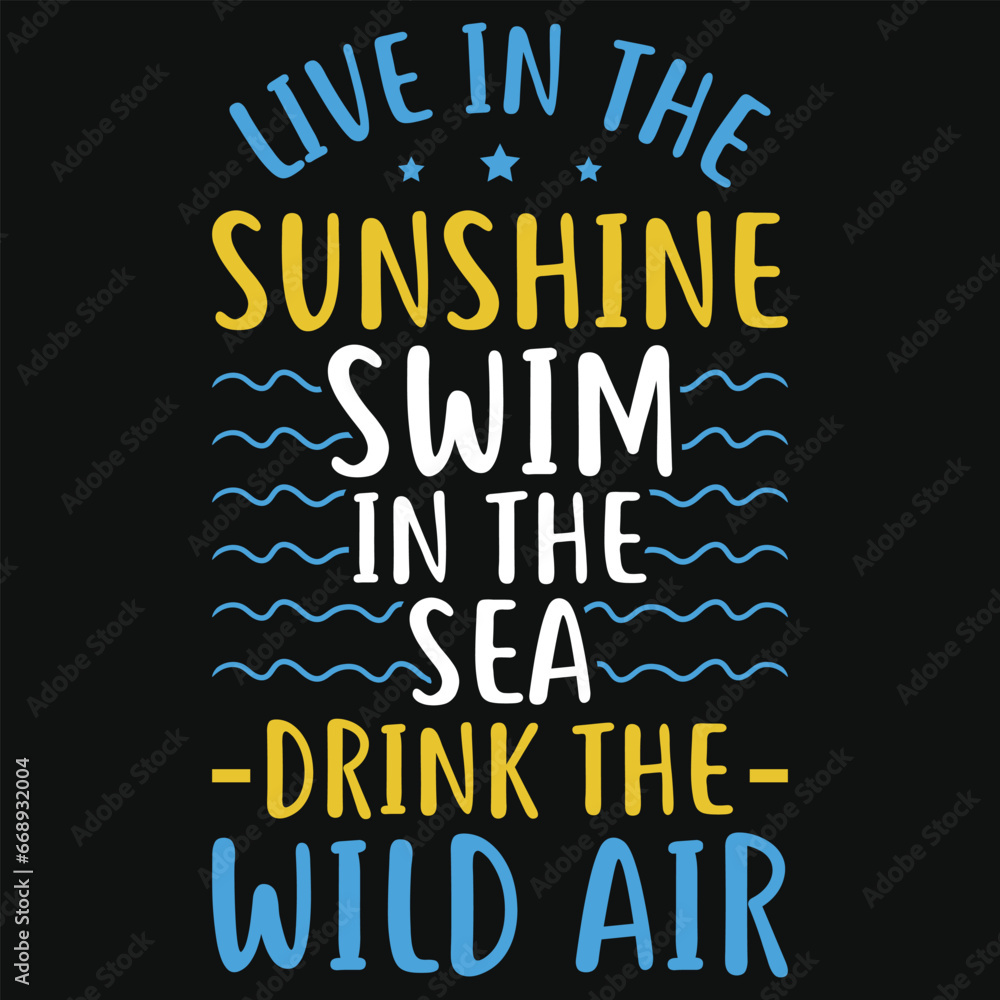 Obraz premium Best awesome summer sea beaches typography tshirt design