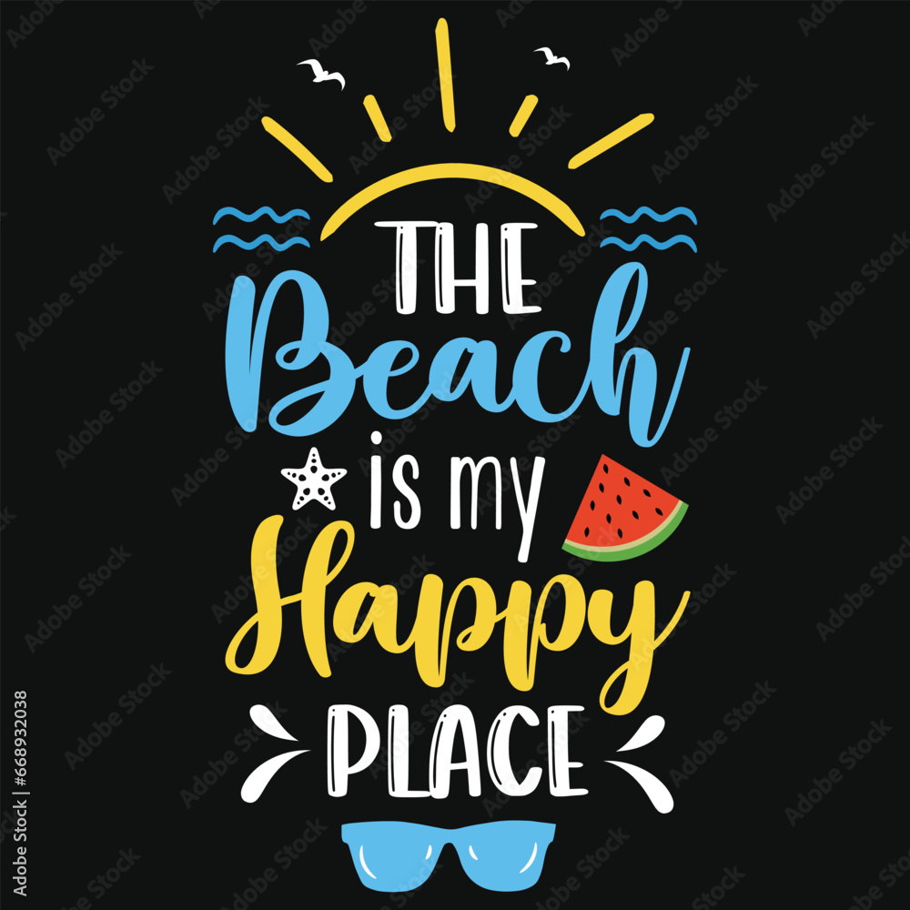 Obraz premium Best awesome summer sea beaches typography tshirt design