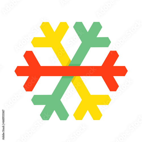 Snowflake Flat Icon Vector Illustration Isolated on White Background. Use for Xmas, Decoration, Greeting Card Etc.