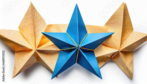 paper star origami isolated on a white background