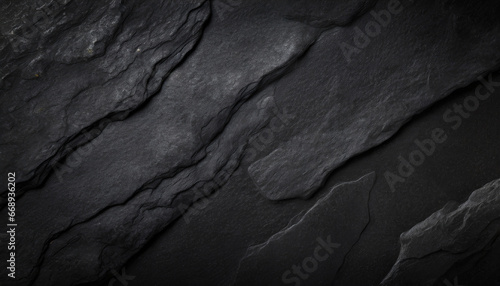 dark grey black slate texture in natural pattern with high resolution for background and design art work black stone wall photo