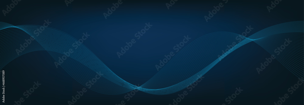 Abstract Banner Template with Blue wavy lines. Technology Banner. Abstract Banner Template with Blue wavy lines. Technology Banner.
