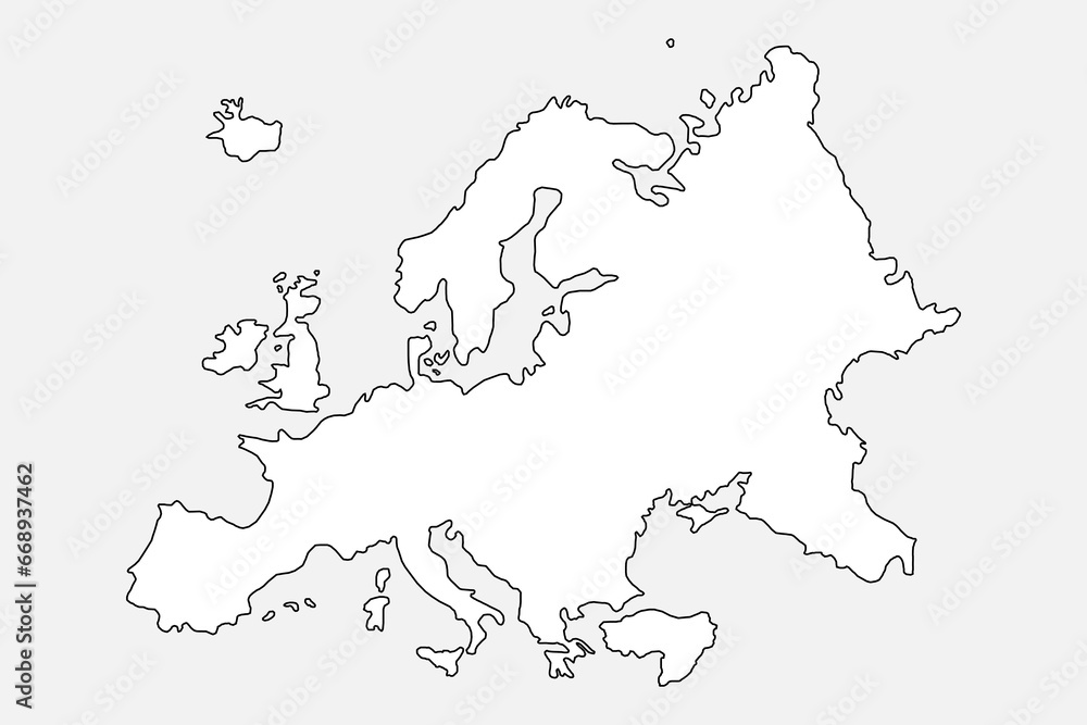Fototapeta premium Europe border map illustration. Vector design. 