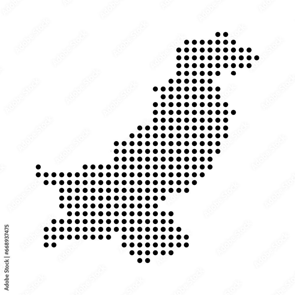 Pakistan dotted map illustration. Vector design.