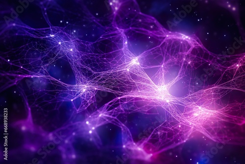 abstrack background neuron network on a purple layer