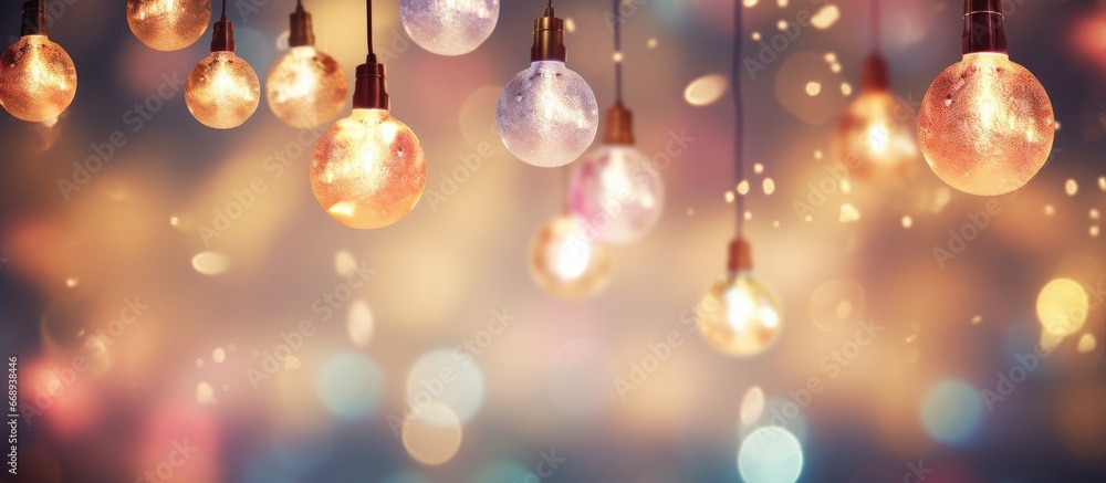 Bokeh lighting with decorative hanging lights Bokeh lighting with decorative hanging lights