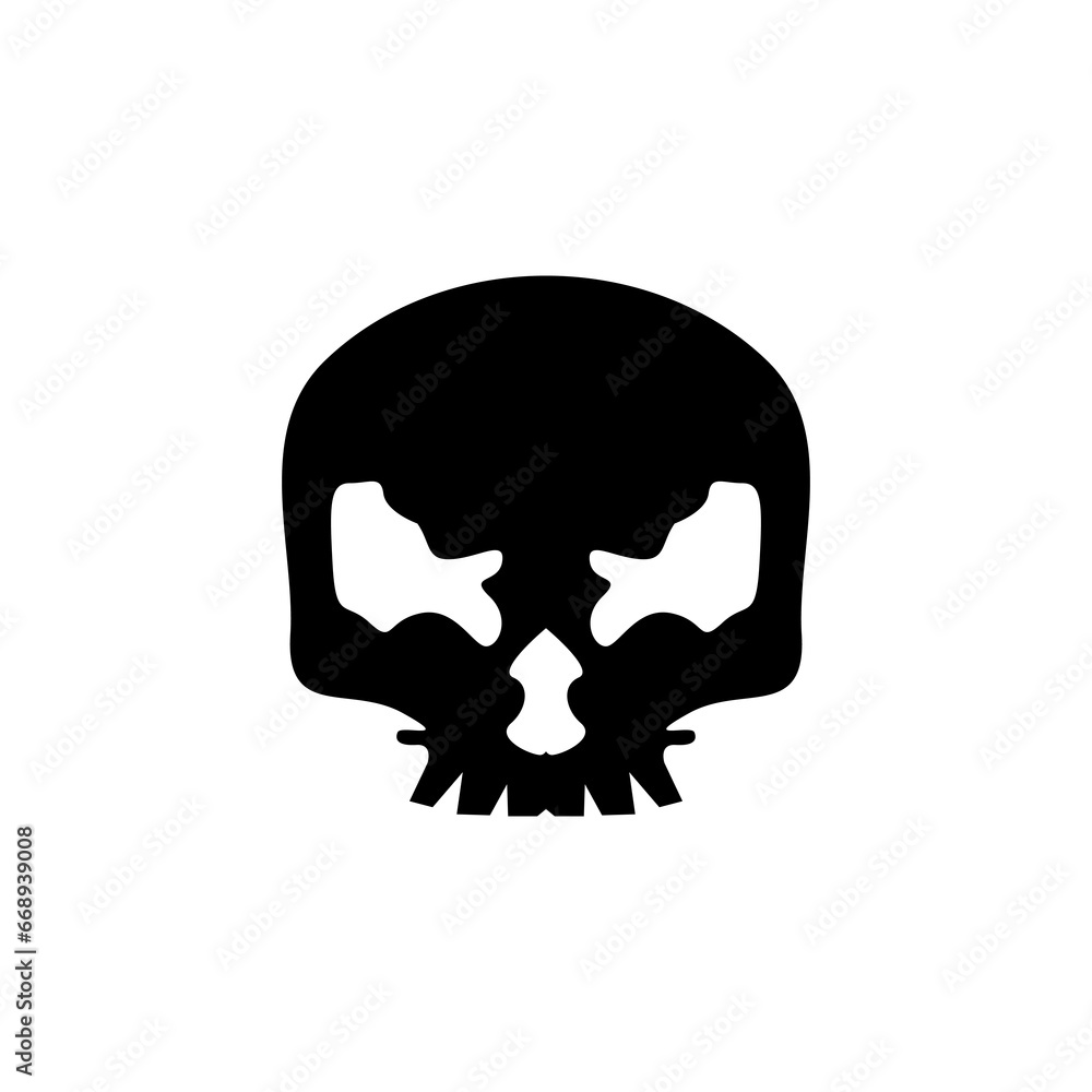 Black Skull Logo Template on white background. Black Skull Logo Template on white background.