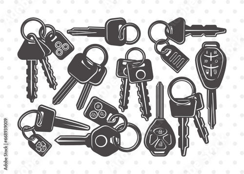 Car Keys Clipart SVG Cut File | Key Decals Svg | Key Printable Svg | Key Svg | Auto Keys Svg | Car Keys Svg Bundle