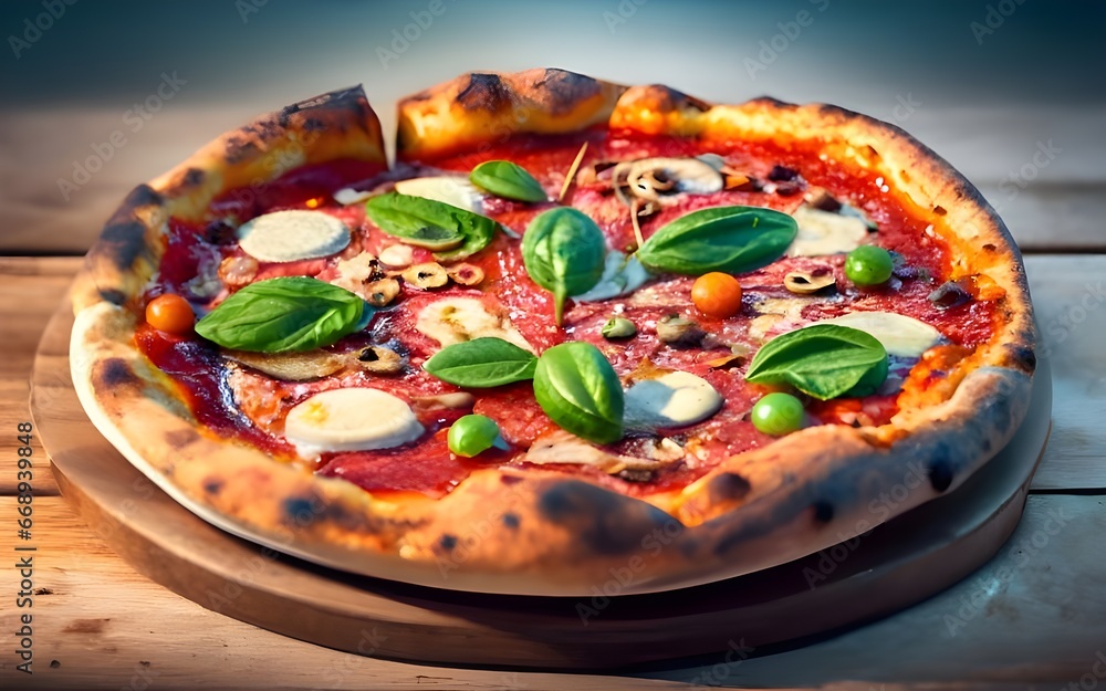 pizza with salami and cheese pizza with salami and cheese