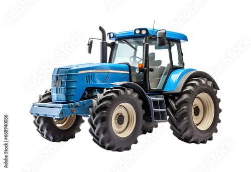 Tractor farm isolated on a transparent background  Agricultural tractor. Generative AI