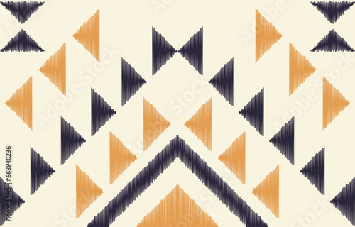 Ethnic abstract ikat art. Aztec ornament print. geometric ethnic pattern seamless  color oriental.  Design for background ,curtain, carpet, wallpaper, clothing, wrapping, Batik, vector illustration.