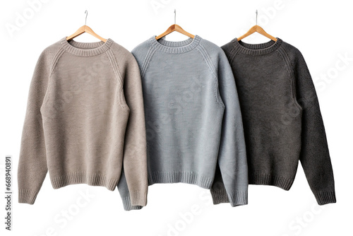 Top view of a men's sweater isolated on white background