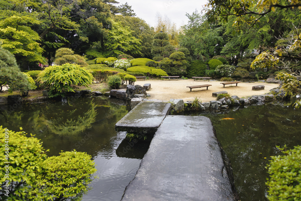 public, traditional Japanese park in Ashikaga, Japan public, traditional Japanese park in Ashikaga, Japan