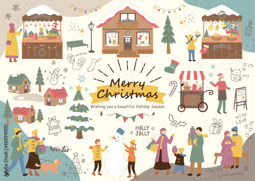 クリスマスを楽しむ人達