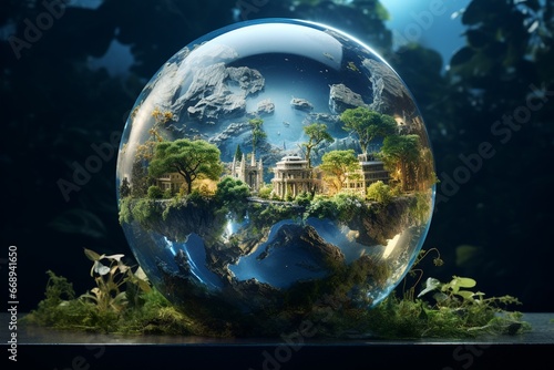 Global Warming Planet Earth Illustration Created with Generative AI © dendyh7