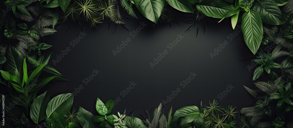 Fototapeta premium Frame made of leaves