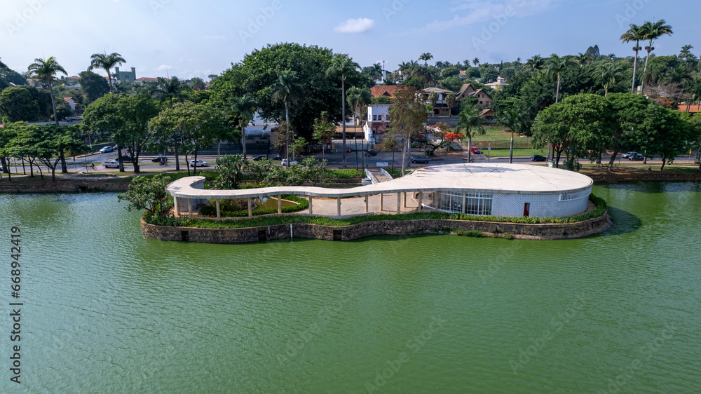 Casa do Baile in Pampulha, Belo Horizonte, Brazil. Famous tourist place