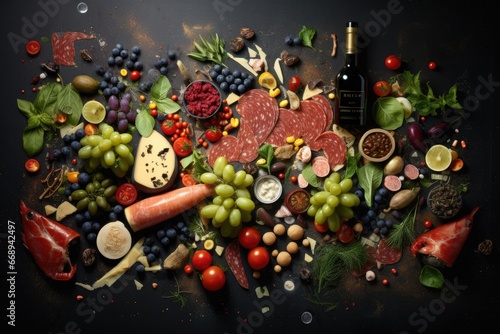 Gastronomic art collage using different products 