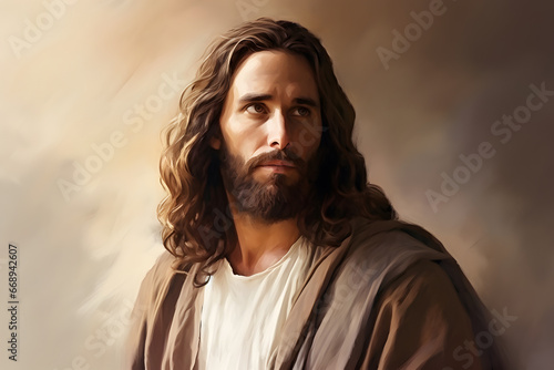 Portrait of Jesus Christ. Oil painting. © ZayWin