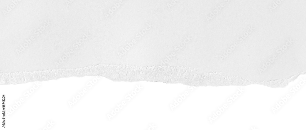 White ripped paper torn edges strips isolated on transparent background PNG file - obrazy, fototapety, plakaty 