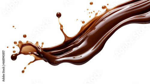 chocolate splash isolated on white background cut-out png