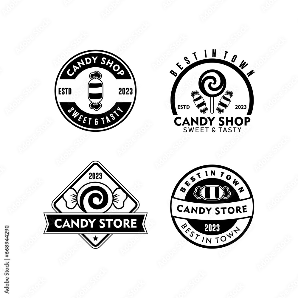 Obraz premium Candy store best in town logos design