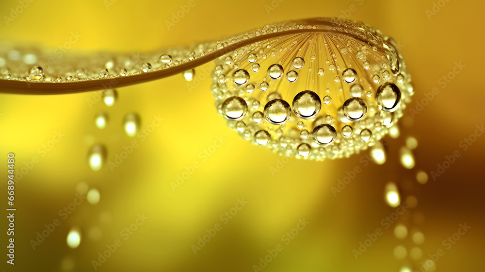 Fototapeta premium yellow waterdrop , light yellow nature background