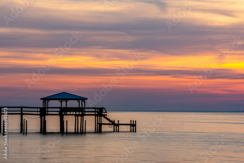 Amazing sunset View at the pier © ktahaziz