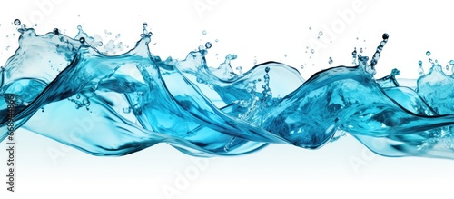 Isolated blue water splash on white