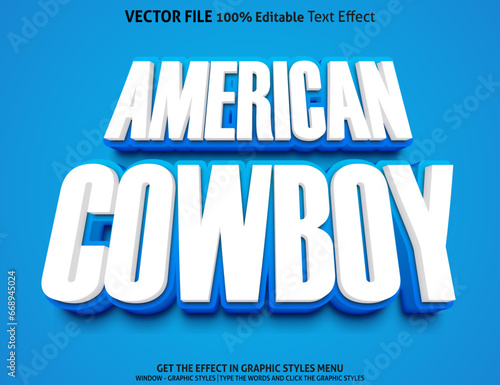 American cowboy 3d text effect and editable text effect