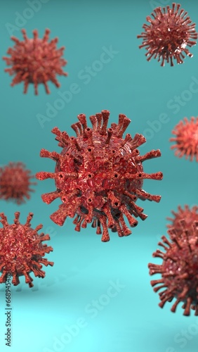 Mpox virus realistic-render photo